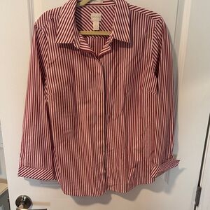 Chico's Red and White Striped Top